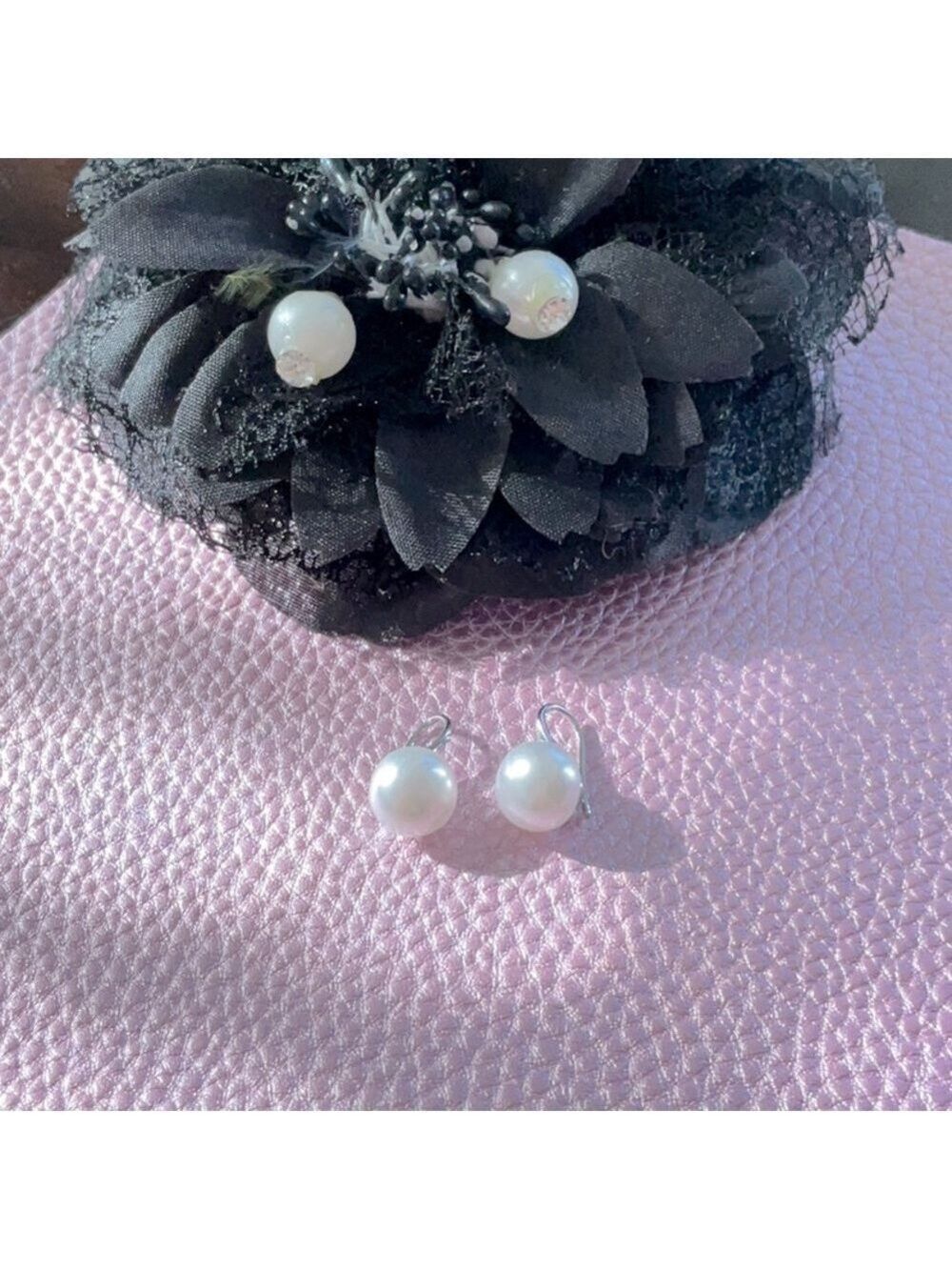 Sterling Silver Filled Pearl Drop Earrings Vintage
